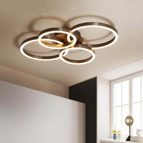 Lustra LED Cu Telecomanda, Elit's Esn5191/2+2F, 132W, Maro Coffee
