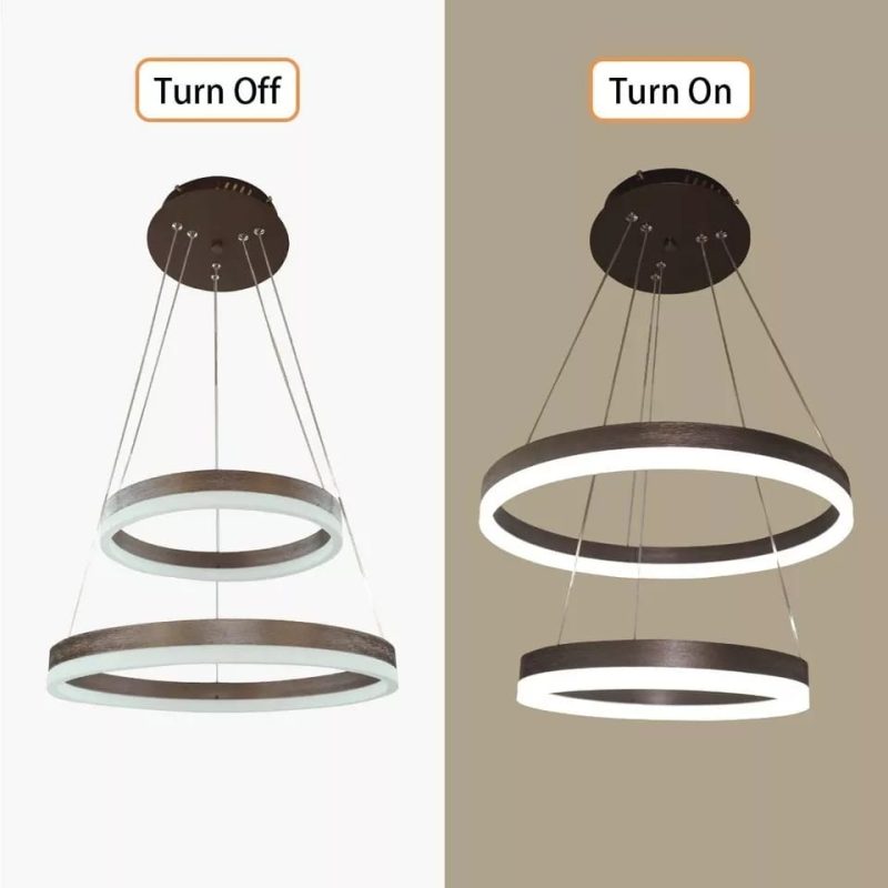 Lustra LED Cu Telecomanda, Elit's Esn5205-500-300 Maro Caffe, 96w