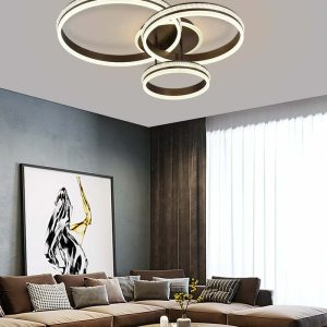 Lustra LED Cu Telecomanda, Elit's EsnC871-3A CF, 160w, Maro Coffee