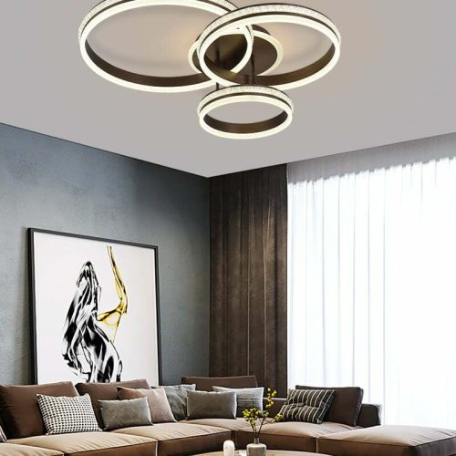 Lustra LED Cu Telecomanda, Elit's EsnC871-3A CF, 160w, Maro Coffee