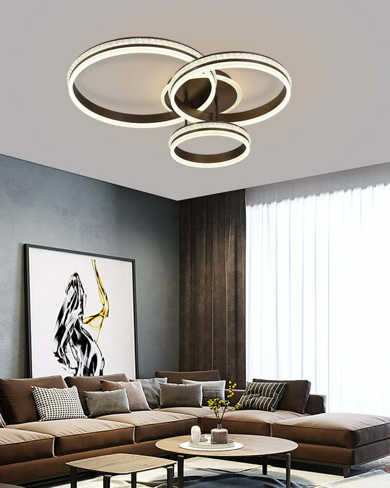 Lustra LED Cu Telecomanda, Elit's EsnC871-3A CF, 160w, Maro Coffee