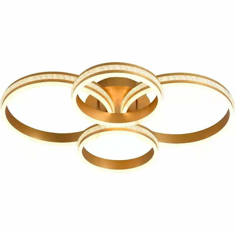 Lustra LED Cu Telecomanda, Elit's EsnF2332/2+2r, Intensitate Reglabila, 340W, Gold