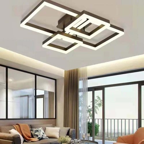 Lustra LED Cu Telecomanda, Elit's EsnF2341r,Maro, 160w, 65 cm