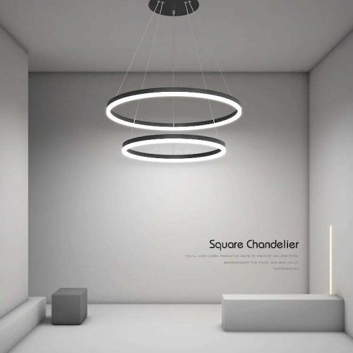 Lustra LED Cu Telecomanda, Elit's EsnF313-2, 120w, Negru