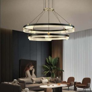 Lustra LED Cu Telecomanda, Elit's EsnF6600-2, 160w, Negru