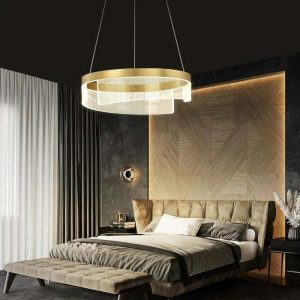 Lustra LED Cu Telecomanda, Elit's EsnF6602-1, 80w, Gold