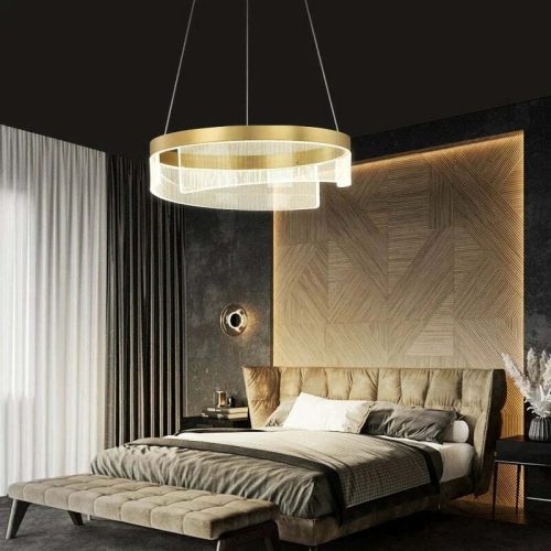 Lustra LED Cu Telecomanda, Elit's EsnF6602-1, 80w, Gold