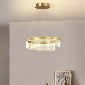 Lustra LED Cu Telecomanda, Elit's EsnF6602-1, 80w, Gold