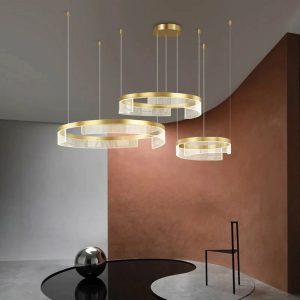 Lustra LED Cu Telecomanda, Elit's EsnF6603-3, 144w, Gold