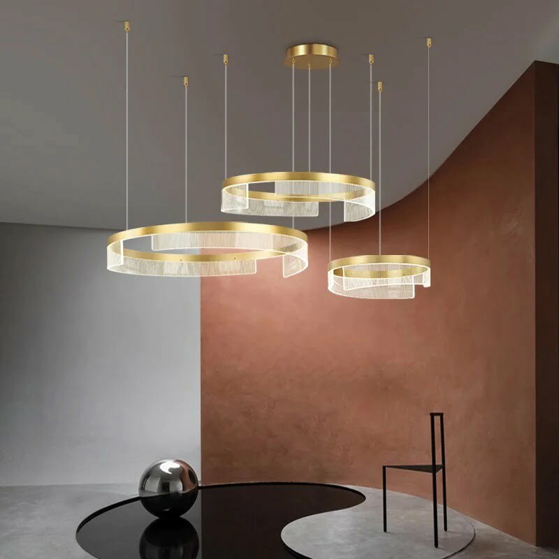 Lustra LED Cu Telecomanda, Elit's EsnF6603-3, 144w, Gold