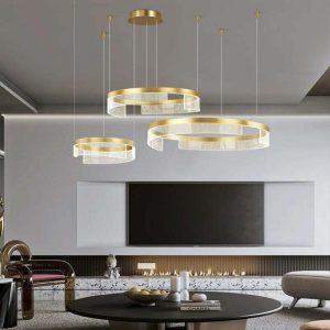 Lustra LED Cu Telecomanda, Elit's EsnF6603-3, 144w, Gold