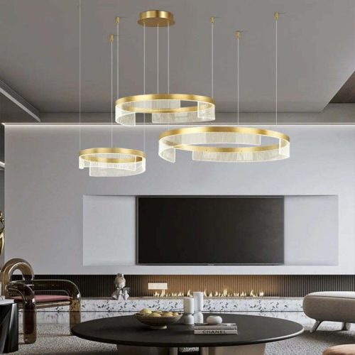 Lustra LED Cu Telecomanda, Elit's EsnF6603-3, 144w, Gold