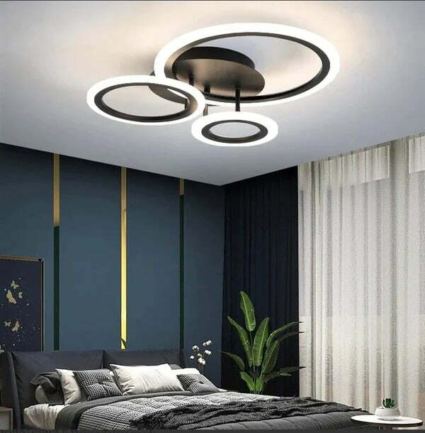 Lustra LED Cu Telecomanda, Elit's EsnK001-3r, 76w Negru