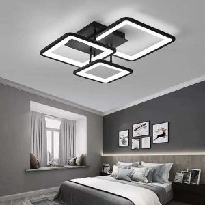 Lustra LED Cu Telecomanda, Elit's Esn K002-3r, negru mat 112 W