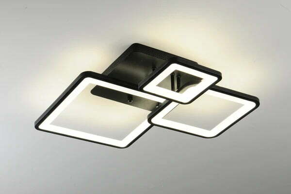 Lustra LED Cu Telecomanda, Elit's Esn K002-3r, negru mat 112 W