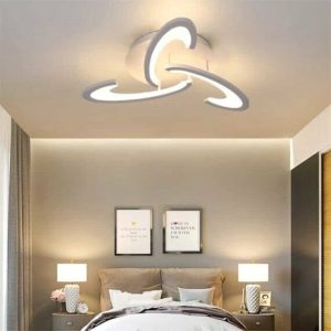 Lustra LED Cu Telecomanda, Elit's Esn M027-3, 60W, Alb