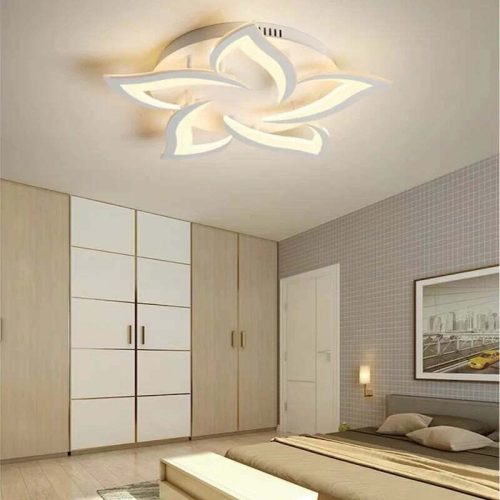 Lustra LED Cu Telecomanda, Elit's Esn M027-5, 90W, Alb