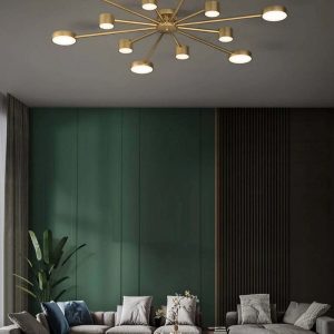 Lustra LED Cu Telecomanda, Elit's Esn R9029-12, 144W, Gold