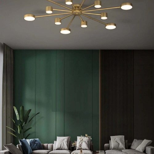 Lustra LED Cu Telecomanda, Elit's Esn R9029-12, 144W, Gold