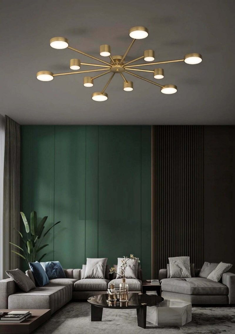 Lustra LED Cu Telecomanda, Elit's Esn R9029-12, 144W, Gold