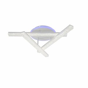 Lustra LED Cu Telecomanda, Elit's Es nR9050 3C, Cu Telecomanda, 3 Tipuri De Lumina Plus Lumina RGB, Intensitate Reglabila, 104W, Alb