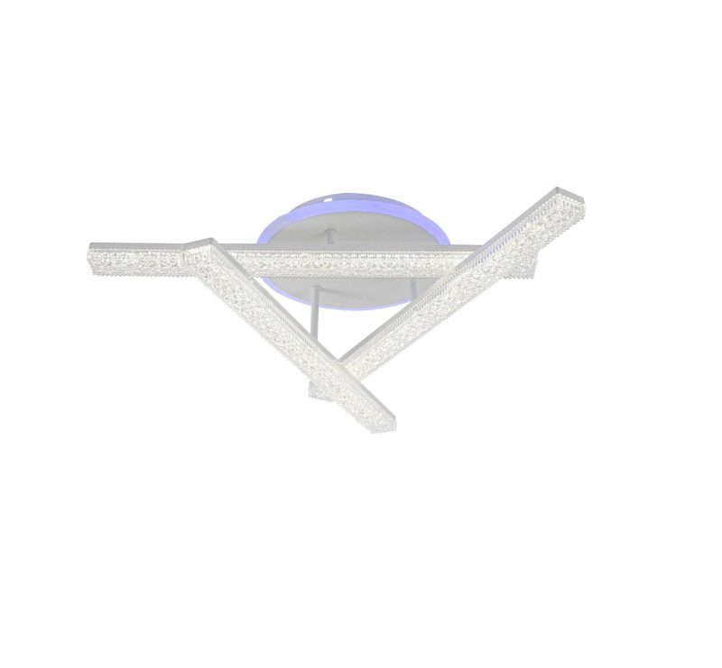 Lustra LED Cu Telecomanda, Elit's Es nR9050 3C, Cu Telecomanda, 3 Tipuri De Lumina Plus Lumina RGB, Intensitate Reglabila, 104W, Alb