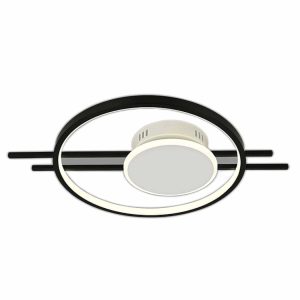 Lustra LED Cu Telecomanda, Elit's Esn R90561R, Intensitate Reglabila, 62W, Negru Alb