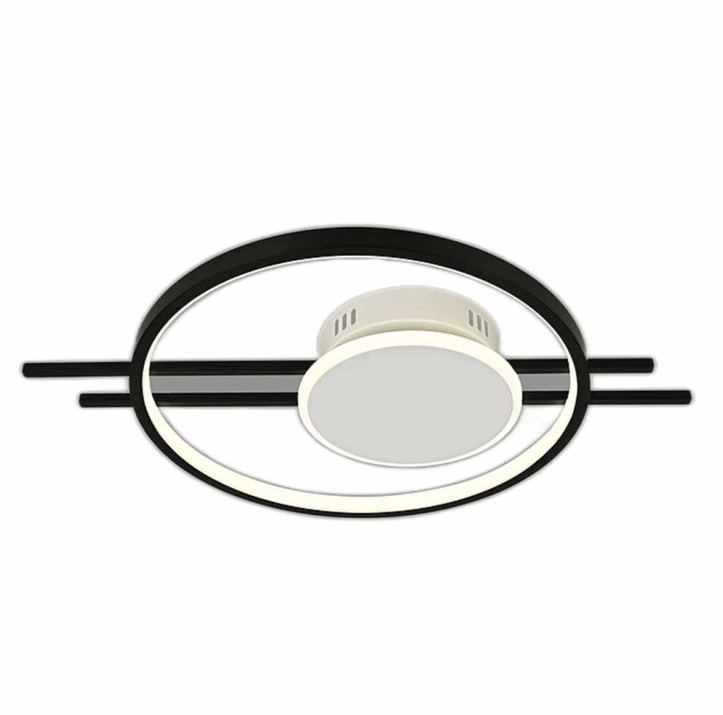 Lustra LED Cu Telecomanda, Elit's Esn R90561R, Intensitate Reglabila, 62W, Negru Alb