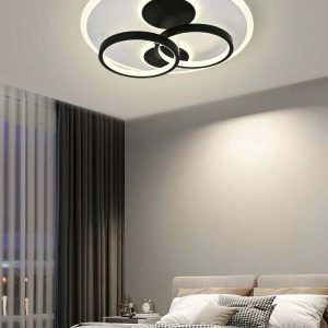 Lustra LED Cu Telecomanda, Elit's Esn R9057R, 126W, Negru Alb