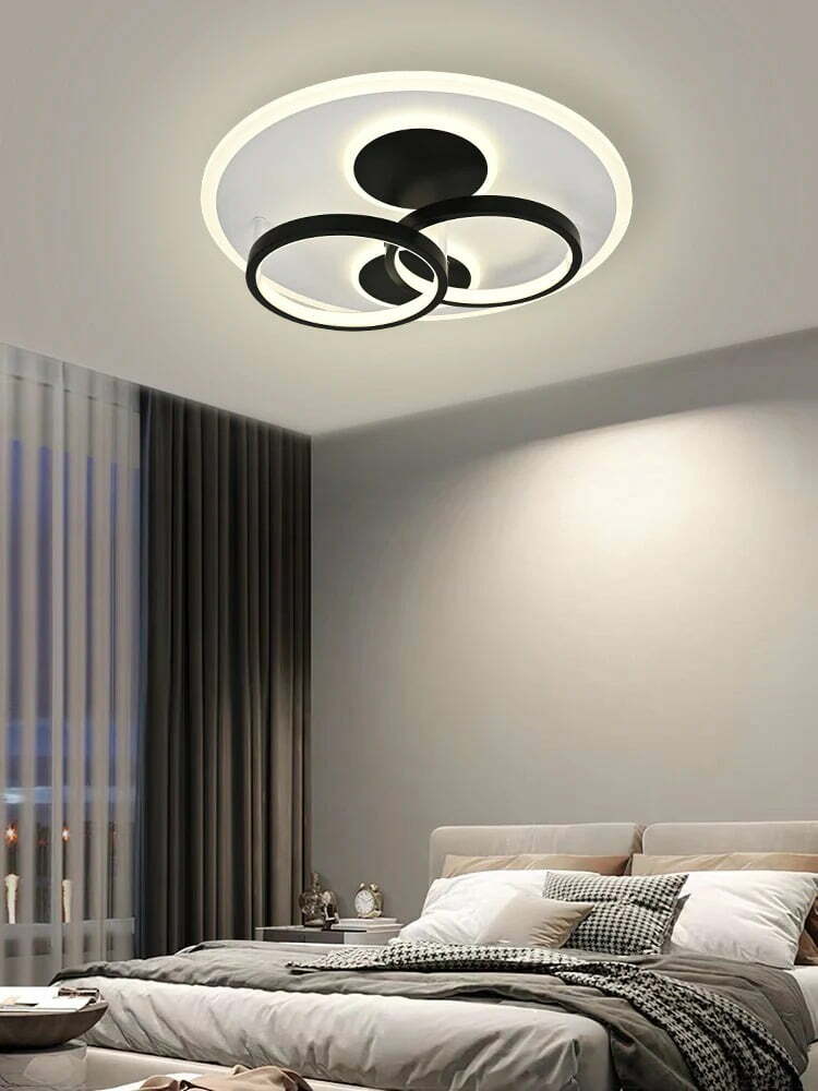 Lustra LED Cu Telecomanda, Elit's Esn R9057R, 126W, Negru Alb