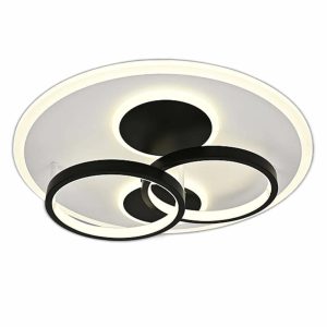 Lustra LED Cu Telecomanda, Elit's Esn R9057R, 126W, Negru Alb