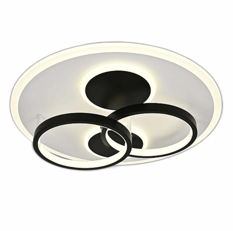 Lustra LED Cu Telecomanda, Elit's Esn R9057R, 126W, Negru Alb