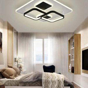 Lustra LED Cu Telecomanda, Elit's Esn r9057RS, 150W, Negru Alb