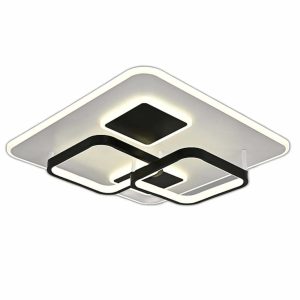 Lustra LED Cu Telecomanda, Elit's Esn r9057RS, 150W, Negru Alb