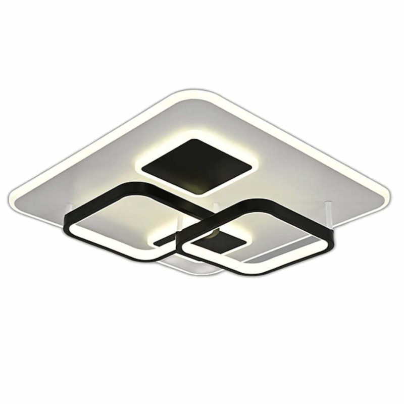 Lustra LED Cu Telecomanda, Elit's Esn r9057RS, 150W, Negru Alb
