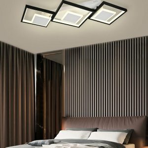 Lustra LED Cu Telecomanda, Elit's Esn R9059 S1, 3 Tipuri De Lumina, Intensitate Reglabila, 126W, Alb/Negru