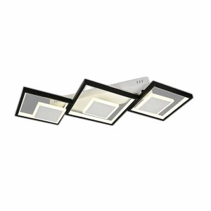 Lustra LED Cu Telecomanda, Elit's Esn R9059 S1, 3 Tipuri De Lumina, Intensitate Reglabila, 126W, Alb/Negru