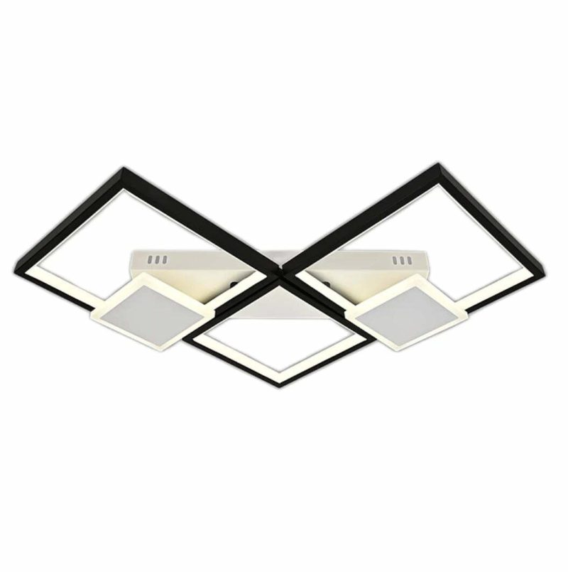 Lustra LED Cu Telecomanda, Elit's Esn R9059 S2 r, Intensitate Reglabila, 120W, Alb Negru