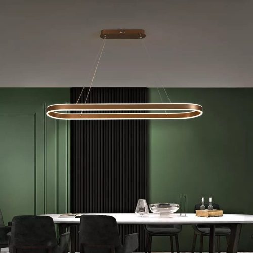 Lustra LED Cu Telecomanda, Elit's SE-P 3211GF, 120w, Maro Coffee