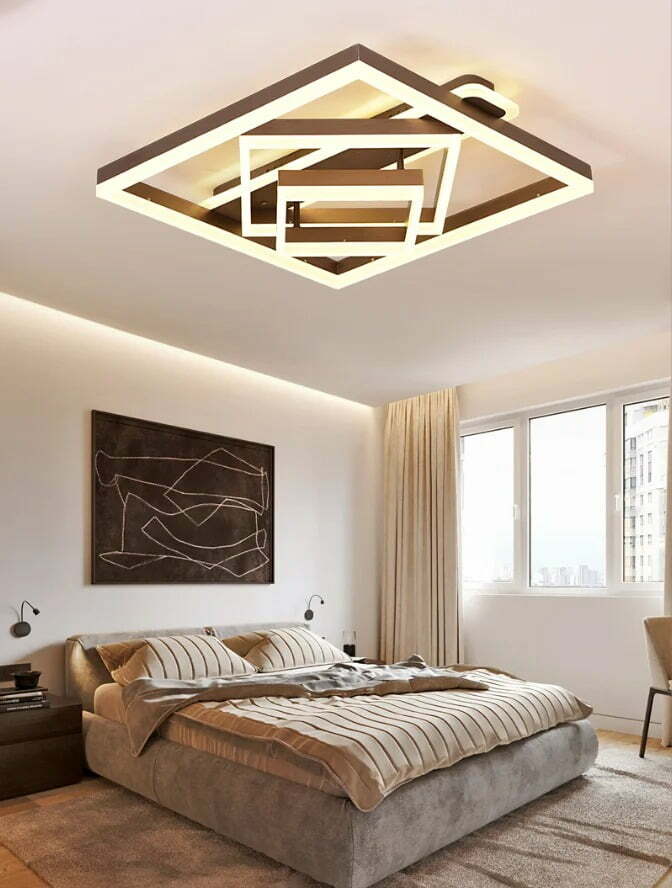 Lustra LED Cu Telecomanda, Elit's, Esn5193 -3F, Maro Coffee