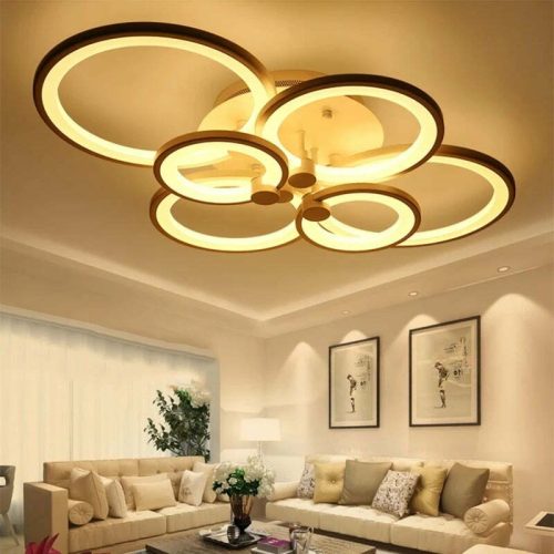 Lustra Led , 6 Cercuri, Alba,Elit's  Esn 6626 -6 Wh 196 w