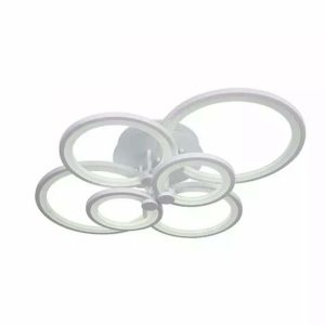Lustra Led , 6 Cercuri, Alba,Elit's  Esn 6626 -6 Wh 196 w