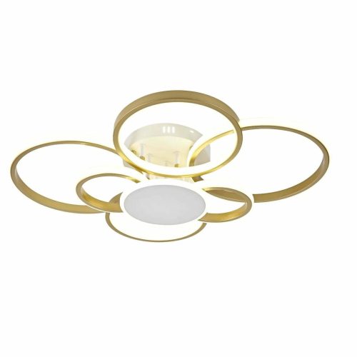 Lustra Led Cu Telecomanda, Elit's Esn R9037,  196W, Gold, 73 cm