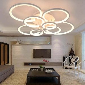 Lustra Led, Opt Cercuri, Alba,Elit's  Esn 6626 -8 Wh, 296w