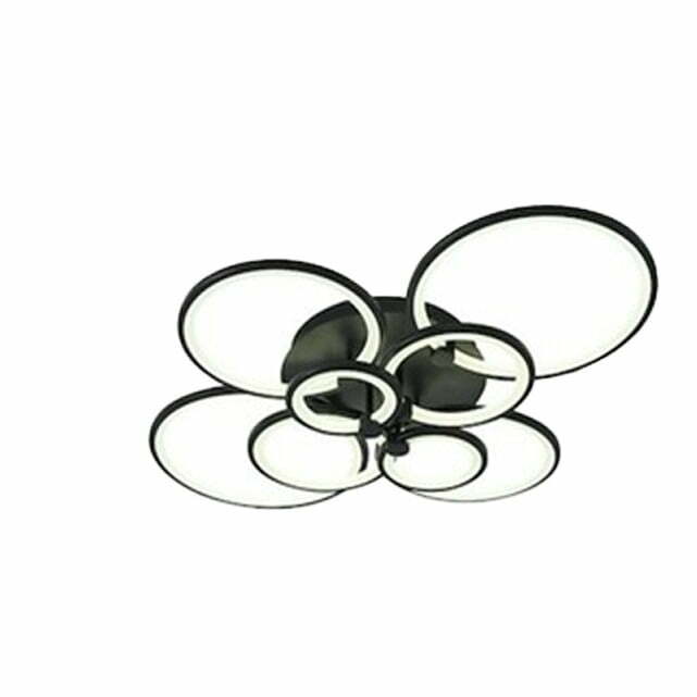 Lustra Led, Opt Cercuri, Negru Mat,Elit's  Esn 6626 -8 Bk 296w