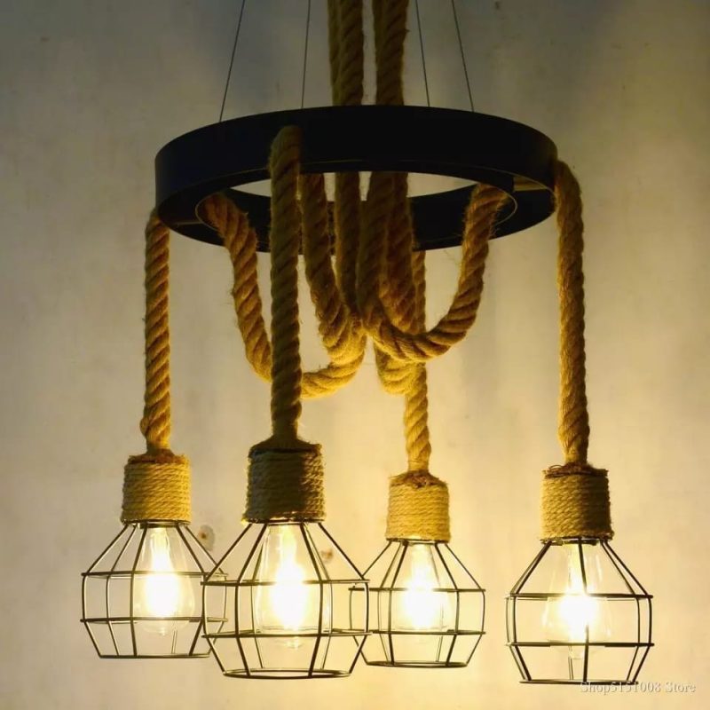 Lustra Pendul Rustic Elit's, Esn8413-4P, 4 X E27, Inaltime Reglabila