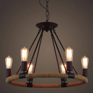Lustra Pendul Rustic Elit's, Esn8456-6P, 6 X E27, Inaltime Reglabila