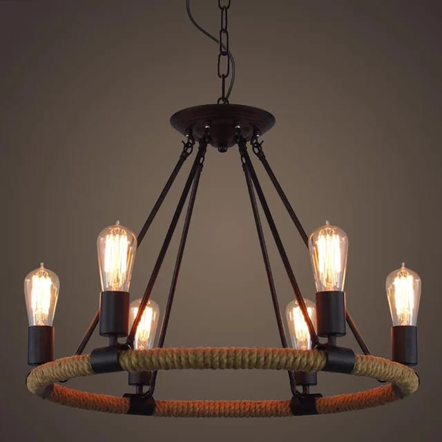 Lustra Pendul Rustic Elit's, Esn8456-6P, 6 X E27, Inaltime Reglabila