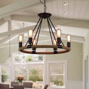 Lustra Pendul Rustic Elit's, Esn8456-6P, 6 X E27, Inaltime Reglabila