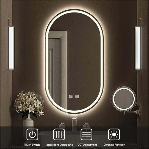 Oglinda Led Si Touch Cu Functie Dezaburire, Elit's, ESN20-1, 80 X 50 Cm, Lumina Calda